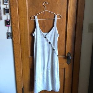 Zara Cream Striped Midi Dress - Medium